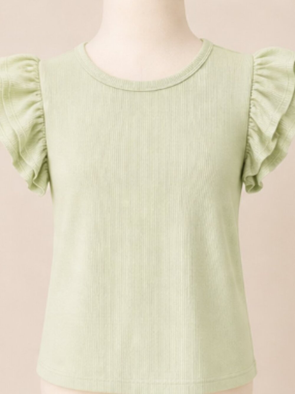Nordstrom Girls Ruffle Top, Lime Green, Size 8